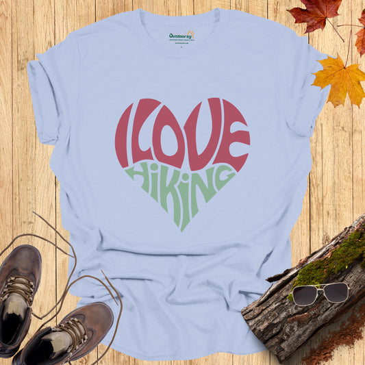 I Love Hiking Heart T-Shirt