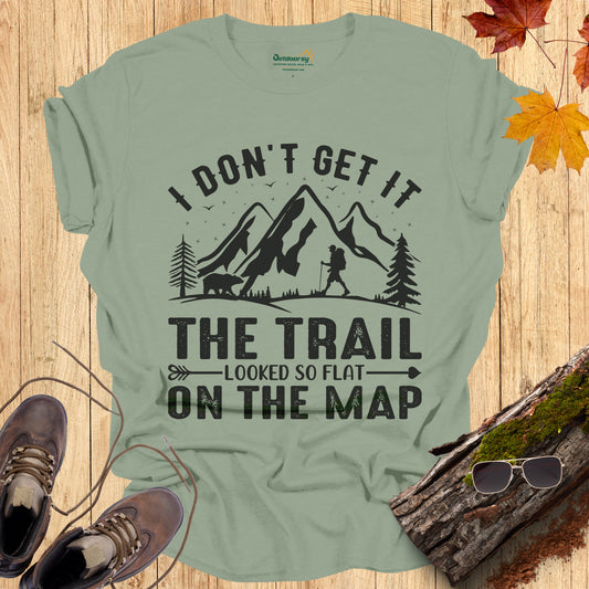 Flat Trail Map Humor T-Shirt